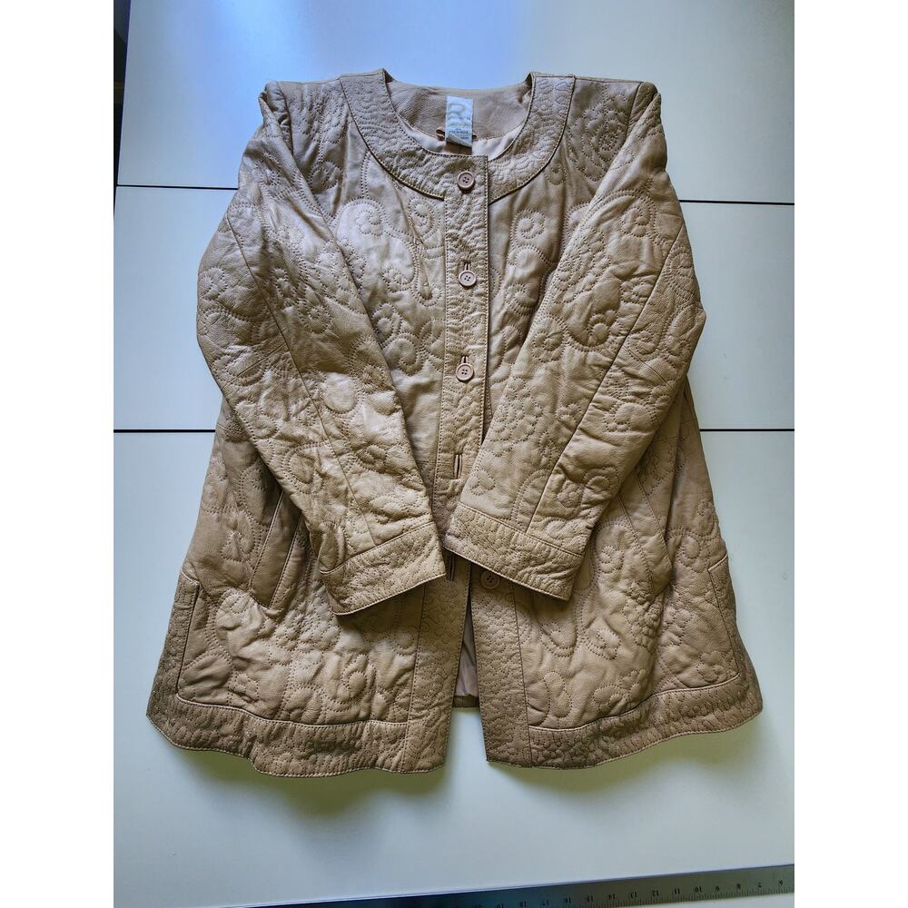 Vintage 80s Roamans Quilted Leather‎ Jacket Womens 18W
